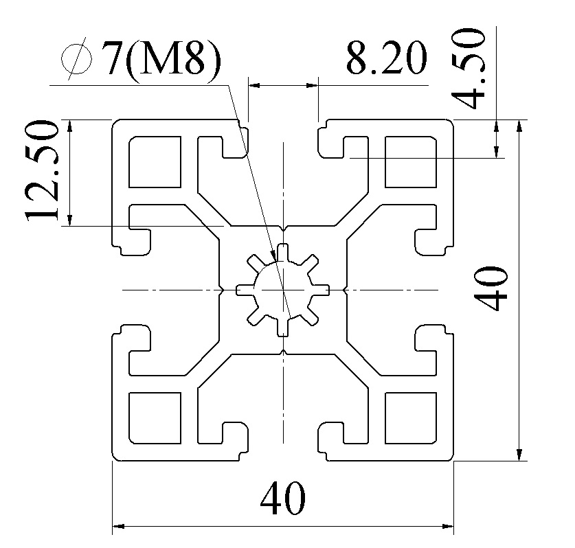 Nhôm định hình 40x40 ATV8-4040-01