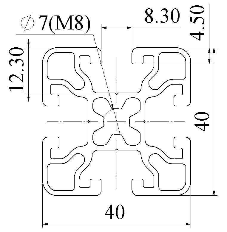 Nhôm định hình 40x40 ATV4-4040-04